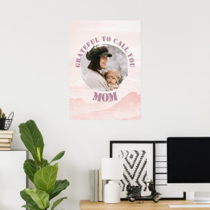 Rosa Personlig Poster för Mamma