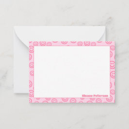 Rosa Personlig Preppy Note-kort Anteckningskort
