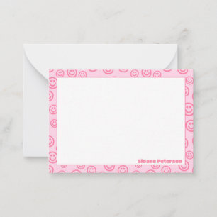 Rosa Personlig Preppy Note-kort Anteckningskort