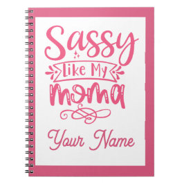 Rosa Personlig "Sassy Mamma" Anteckningsbok