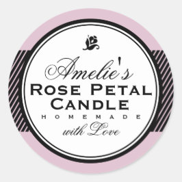 ROSA | PERSONLIG SOAP & CANDLE STICKER RUNT KLISTERMÄRKE