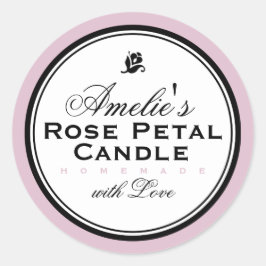 ROSA | PERSONLIG SOAP & CANDLE STICKER RUNT KLISTERMÄRKE