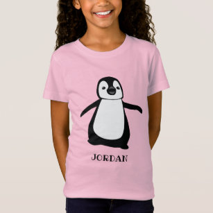 Rosa personlig, söt penguin illustration Girl T Shirt