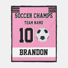 Rosa personlig-spelargol för fotbollsflottan fleecefilt