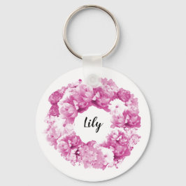 Rosa Personlig Utandning Bridesmaid Keychain Nyckelring