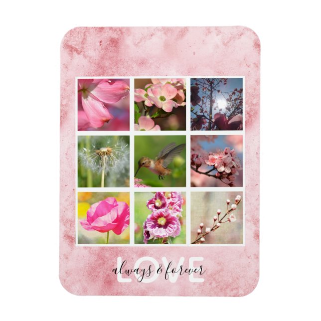 Rosa Personliga Bilder Kärlek Magnet (Vertikal)