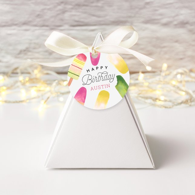 Rosa Personligen Barns födelsedag Party Gåvor Etiketter (Skapare uppladdad)