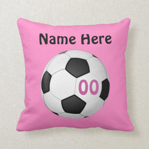 Rosa personligfotboll kudder NAMN, NUMRERAR Kudde