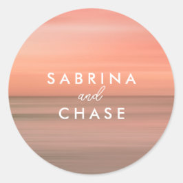 Rosa Personligt bröllp kuvert förseglingsförseglin Runt Klistermärke