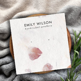 ROSA PETAL HANDMADE PAPPER STUD EARRING VISNING FYRKANTIGT VISITKORT