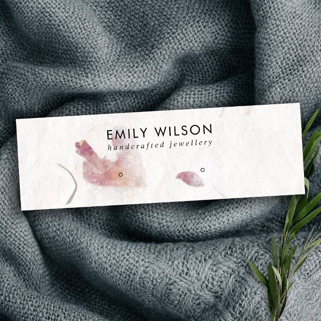 ROSA PETAL HANDMADE PAPPER STUD EARRING VISNING MINI VISITKORT (Skapare uppladdad)