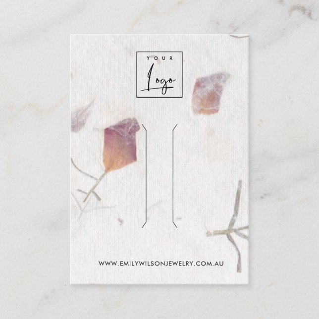 ROSA PETAL HANDMADE PAPPERT HAIR CLIP VISNING CARD VISITKORT (Framsida)