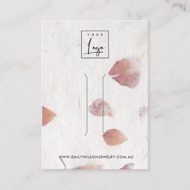 ROSA PETAL HANDMADE PAPPRARE HAIR CLIP-VISNING VISITKORT (Framsida)