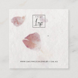 ROSA PETAL HANTERADE PAPPRARE STUDIER ÖKAD VISNING FYRKANTIGT VISITKORT