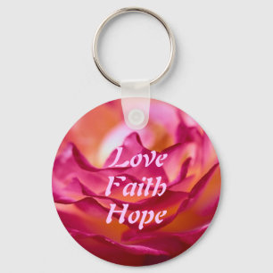 Rosa Petal Keychain för kärlek Nyckelring