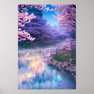Rosa Petal Paradise, Cherry Blommar Wonderland Poster
