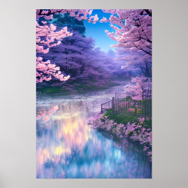 Rosa Petal Paradise, Cherry Blommar Wonderland Poster (Framsidan)