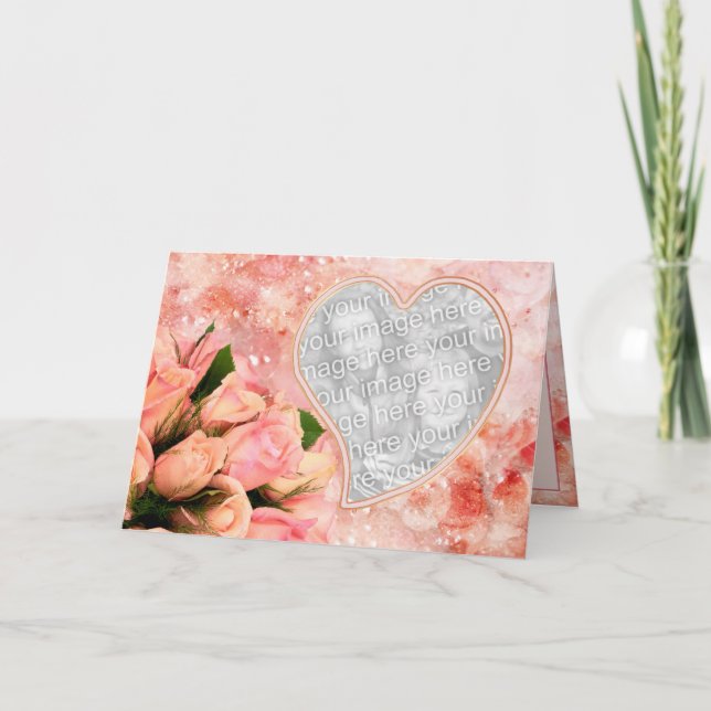 Rosa Petalhjärta - inre Verse - mall (Framsida)