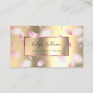 Rosa Petals Faux Gold Foil Affärskort Visitkort