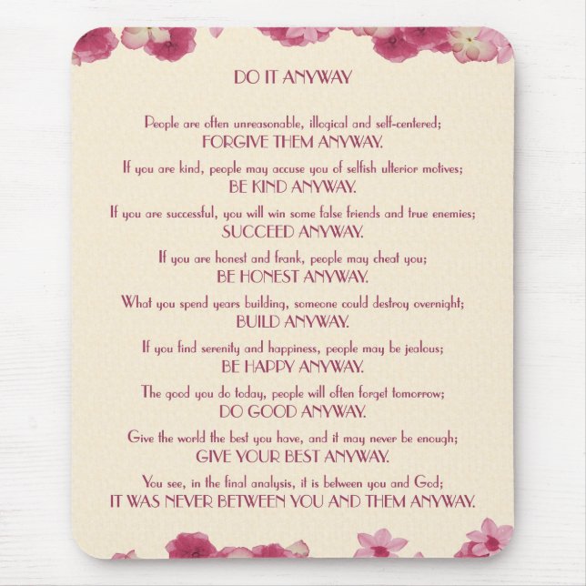 Rosa Petals gör det på något sätt Musmatta (Framsidan)