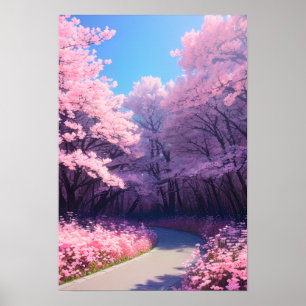 Rosa Petals Lane Poster