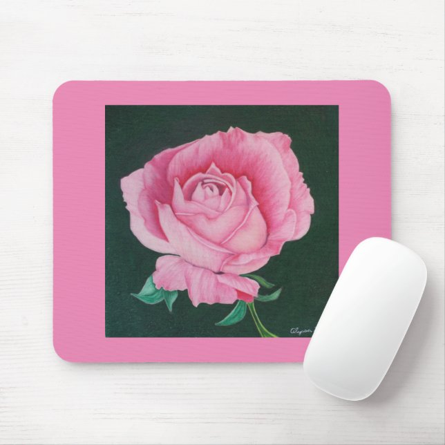 Rosa Petals Mousepad Musmatta (Med mus)