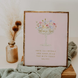 Rosa Petals och Prosecco Mimosa Pub Bord Poster