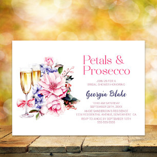 Rosa Petals och Prosecco Möhippa Inbjudningar