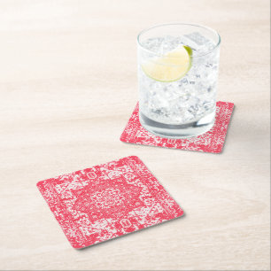 Rosa Petals på Kilim Dreams Underlägg Papper Kvadrat