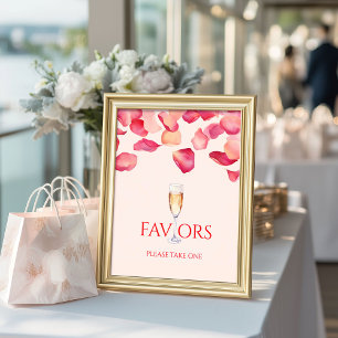 Rosa Petals & Prosecco-Möhippa Favoriter Poster