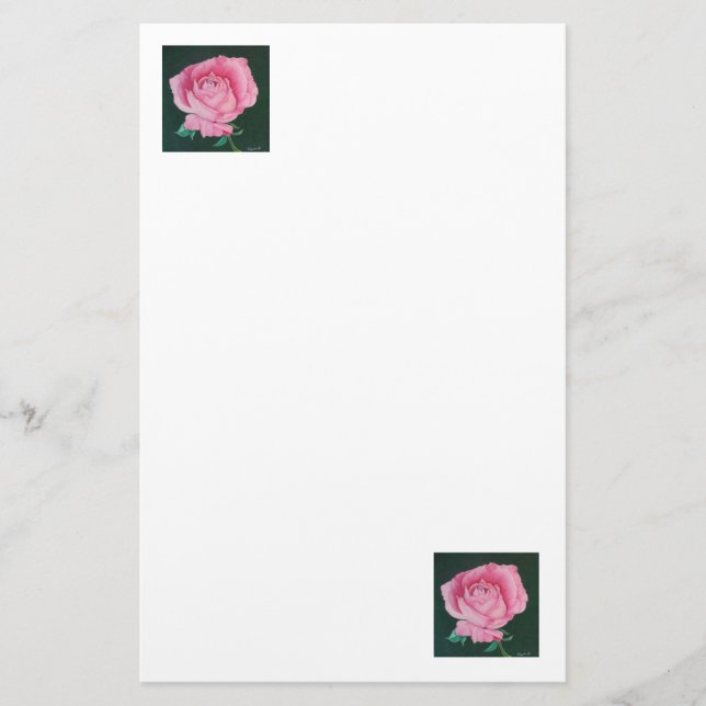 Rosa Petals Stationery Brevpapper (Framsida)