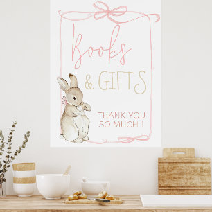 Rosa Peter Beatrix Potter Bokar Gifts från Rabbit  Poster