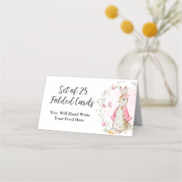 Rosa Peter Rabbit Foldad Cards Placeringskort