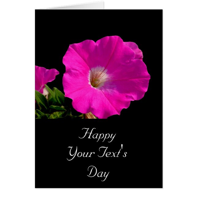 rosa petunia-blomma hälsningskort (Framsidan)