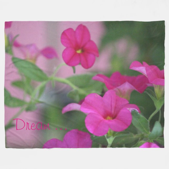 Rosa Petunia Fleece Blanket (Framsidan (Horisontell))