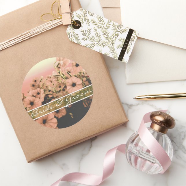 Rosa Petunia Stickers Runt Klistermärke (Gåvor)