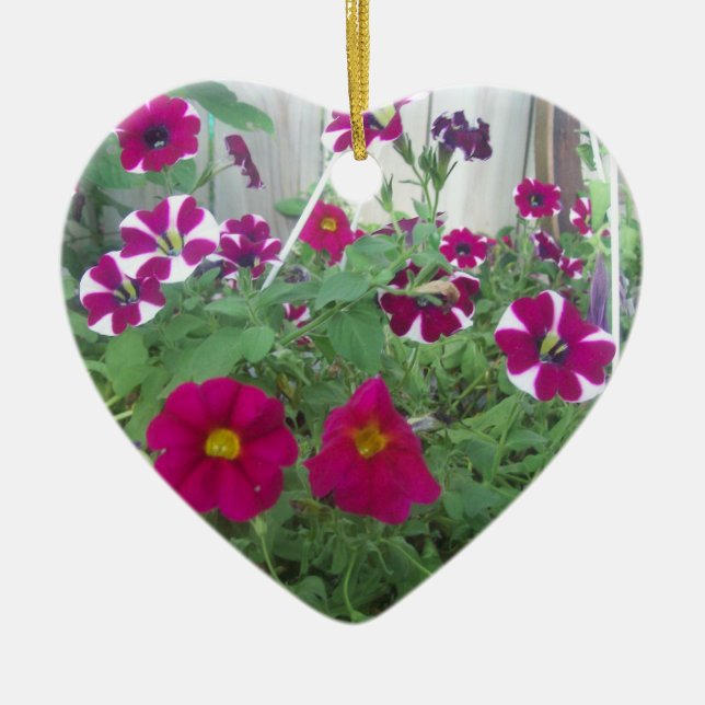 Rosa Petunias Julgransprydnad Keramik (Framsidan)