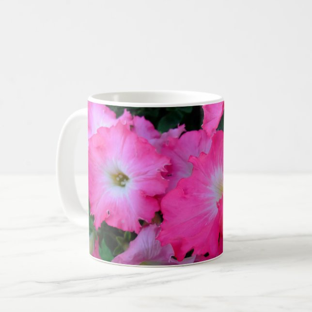 Rosa petunias kaffemugg (Framsida vänster)