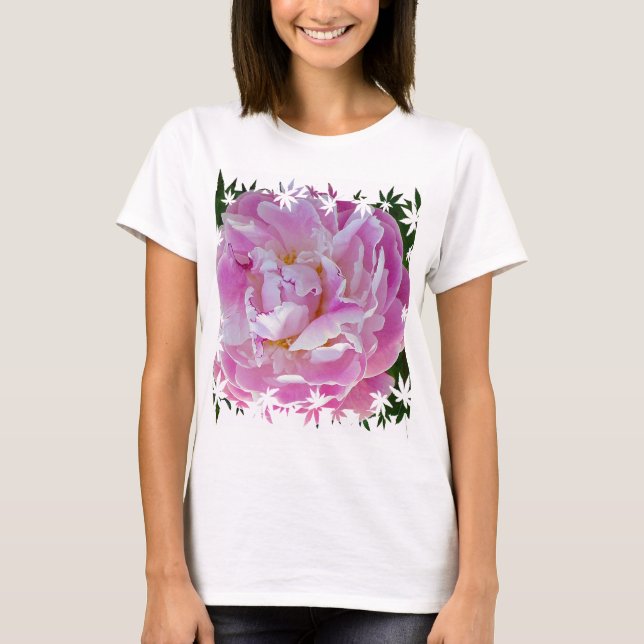 Rosa Pfingstrose T-shirt (Framsida)