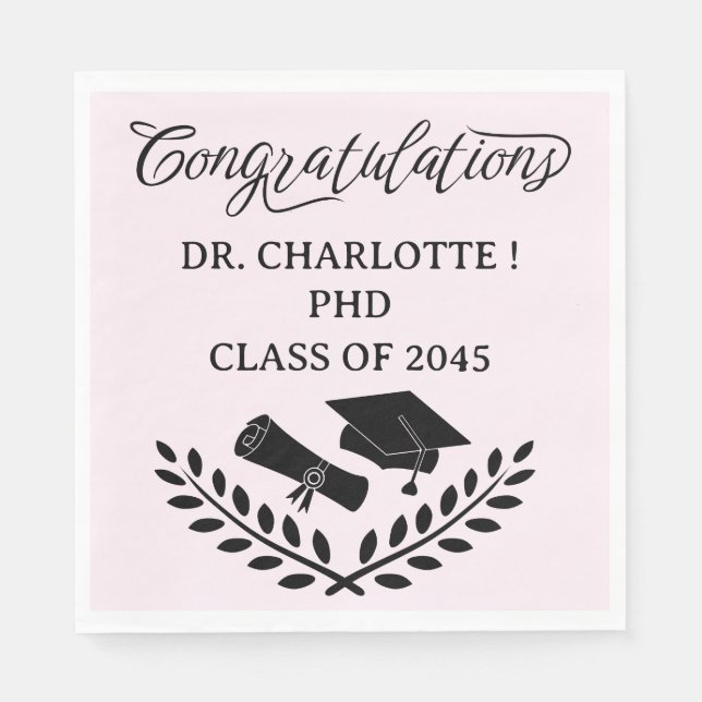 Rosa PHD-Studentfest Pappersservett (Framsidan)