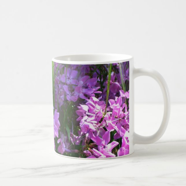 Rosa Phlox och Grass Summer Blommigt Kaffemugg (Höger)