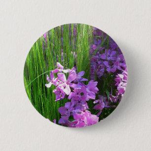 Rosa Phlox och Grass Summer Blommigt Knapp