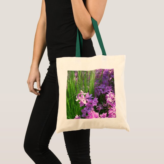 Rosa Phlox och Grass Summer Blommigt Tygkasse (Framsida (produkt))