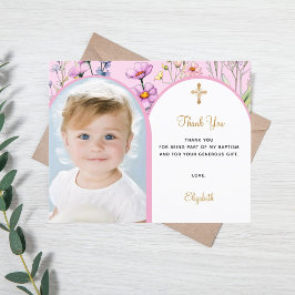 Rosa Photo Arch-blommigt-flicka Baptism - tack var