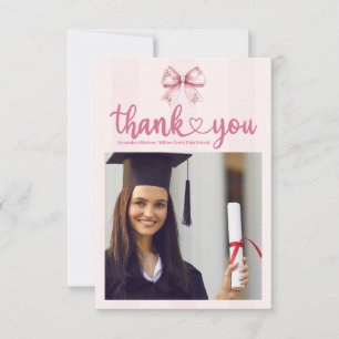Rosa Photo Bow-Studentfest Tack Kort