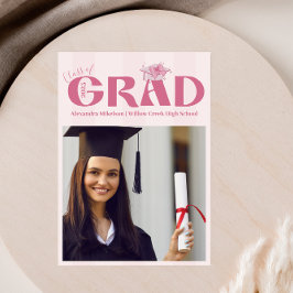 Rosa Photo Coquette Bow-Studentfest Meddelande