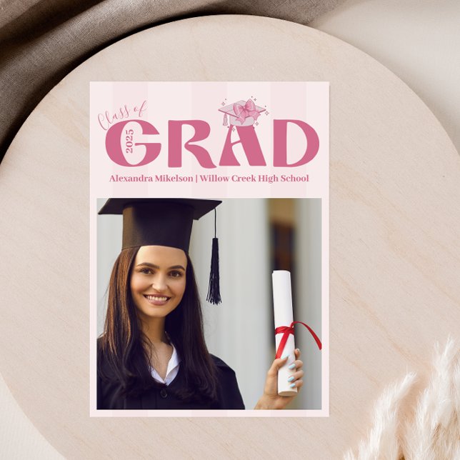 Rosa Photo Coquette Bow-Studentfest Meddelande (Skapare uppladdad)