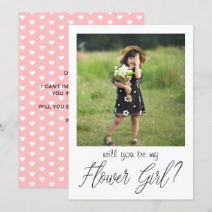  Rosa Photo Flower Girl Frieri Inbjudningar