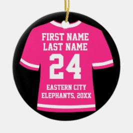 Rosa Photo Football Soccer Hockey Sports Jersey Julgransprydnad Keramik