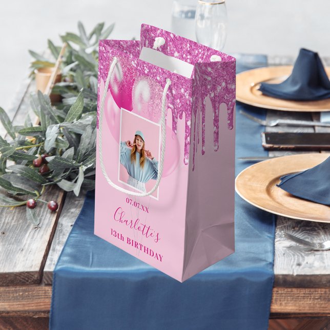 Rosa Photo glitter dricks Girl (Skapare uppladdad)